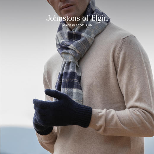 Johnstons of Elgin男士纯羊绒针织手套 商品图1