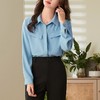 百姿 口袋长袖衬衫2023秋季新款韩版纯色翻领通勤百搭OL直筒衬衣 商品缩略图1