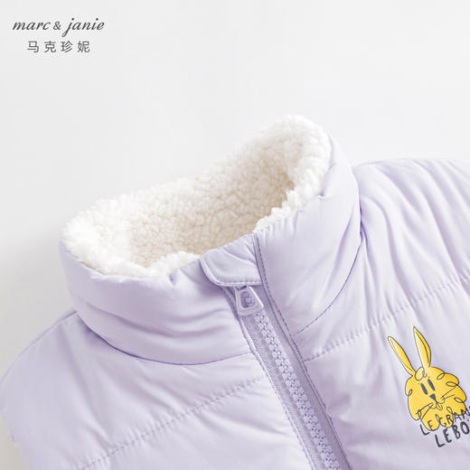 【三防】马克珍妮冬装新款 男女童趣味印花立领加绒棉马甲231185 商品图4