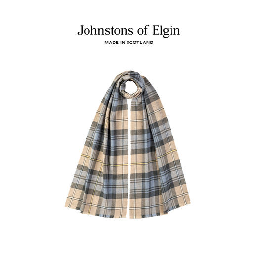 Johnstons of Elgin超细美利奴羊毛围巾 格纹 商品图3