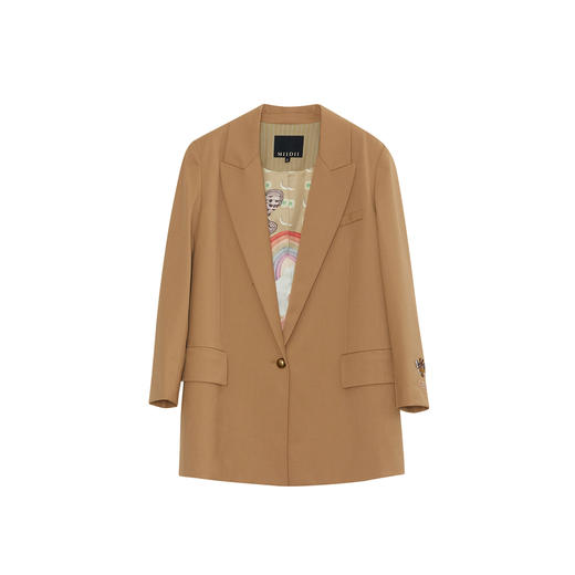 谜底西装外套女2023秋季新款时尚通勤风宽松一粒扣西服233ME1082 商品图4