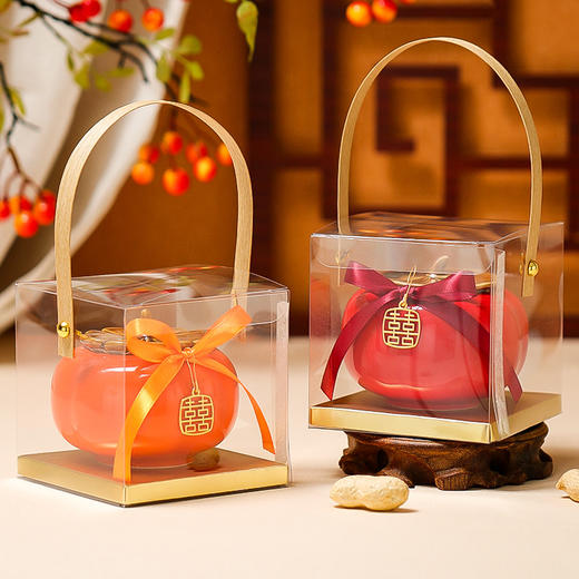 【结婚订婚常备物❗️柿柿如意结婚喜糖盒子】定制包装美绝伦，新款订婚礼伴手礼柿子罐包装盒伴手礼新年礼盒年货礼盒 商品图0