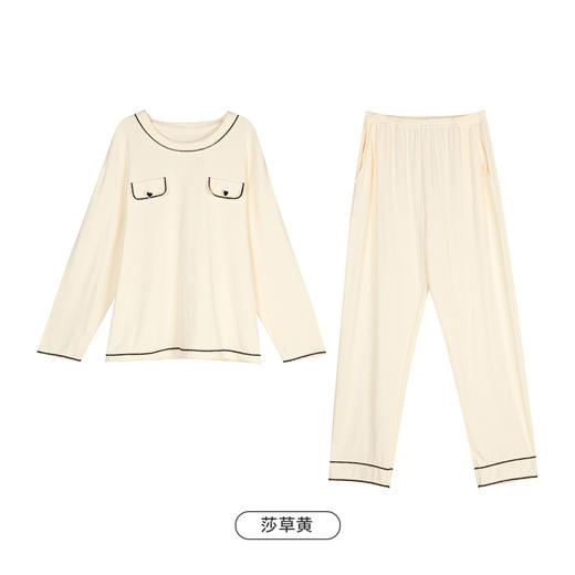都市丽人舒适外出女士睡衣双面无尘棉女士棉质薄款长袖长裤类家居服套装LH32L4 商品图8