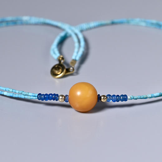 清代蜜蜡+季风珠双股锁骨链 商品图1