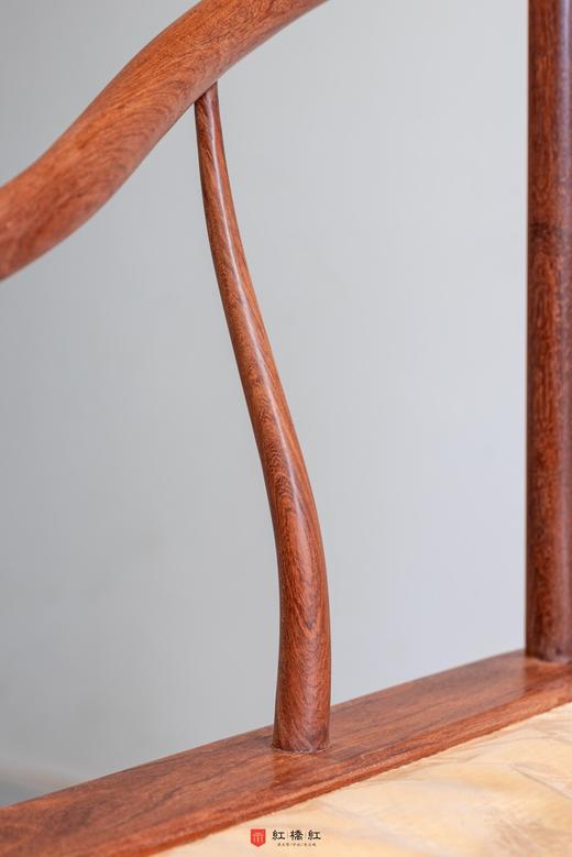 红桥红 家具严选  缅甸花梨(大果紫檀） 【藤面 安思远 藤条垂手 圈椅 三件套】 商品图4