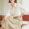 百姿 职业女士衬衫2023春季新款别致上衣气质OL简约百搭长袖衬衣女 商品缩略图1
