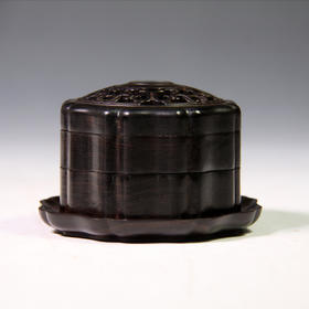 圆形勾连纹-小°双层&单层紫光檀香盒