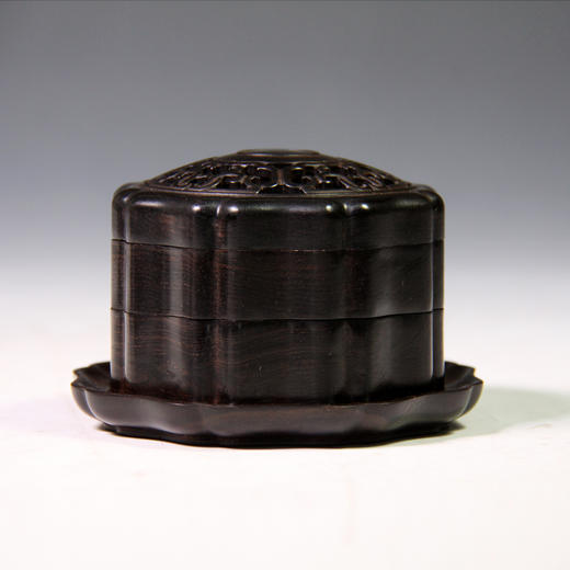 圆形勾连纹-小°双层&单层紫光檀香盒 商品图0