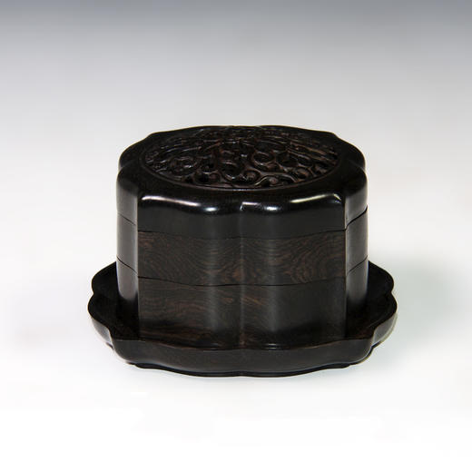 尖四角勾连纹-小°双层&单层紫光檀香盒 商品图2