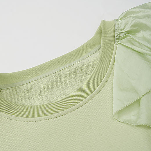 谜底中长款卫衣女2023秋款时尚浪漫荷叶边圆领宽松长袖233MV1053 商品图3