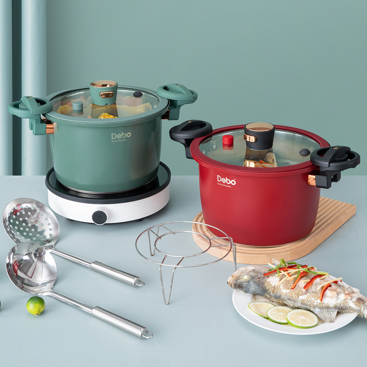 debo德铂墨菲特304不锈钢微压锅