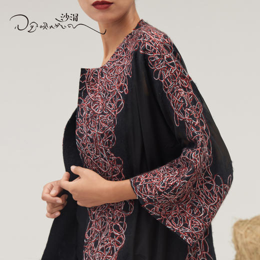 涂鸦桑蚕丝羊绒手工毛毡大衣SJF95W471W SJF95W547W 商品图5