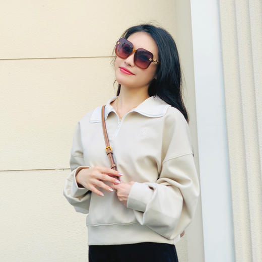 【百图lulu定制】【POLO领卫衣】简约刺绣 翻领POLO领  舒适卫衣 商品图8