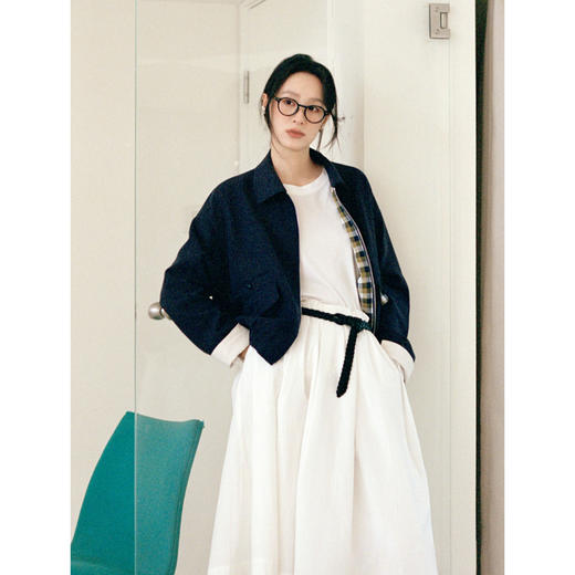 Even Vintage | 校园复古风 原创设计经典百搭撞色格纹夹克外套女 商品图2