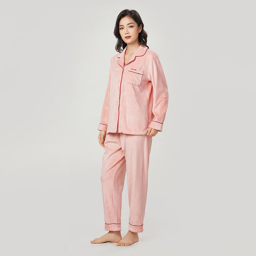 都市丽人好睡好眠女士睡衣双面法兰绒厚款长袖长裤类家居服套装LH32L9 商品图1