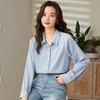 百姿 纯色翻领长袖衬衫2023春季新款直筒百搭暗扣职业装衬衣女 商品缩略图1