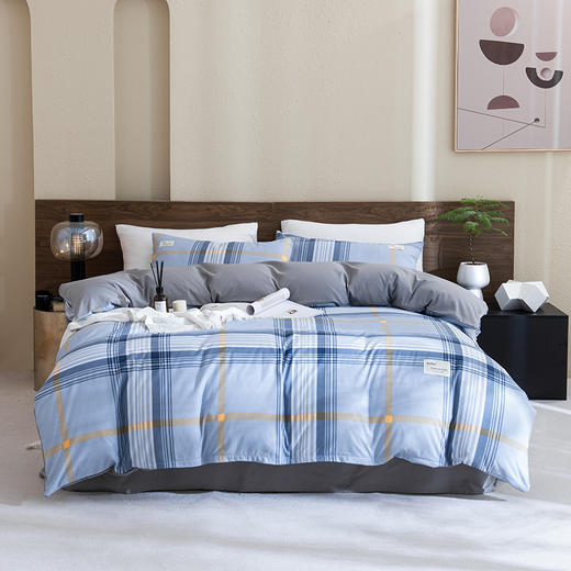 無印良品亲肤水洗棉四件套-英伦格调 商品图0