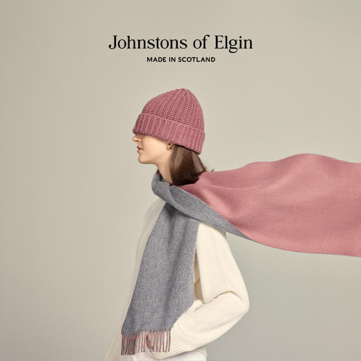 Johnstons of Elgin纯羊绒双面宽幅围巾 纯色 商品图4