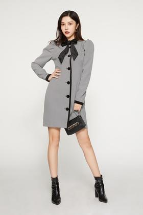 Le Malene 复古千鸟格连衣裙 9534