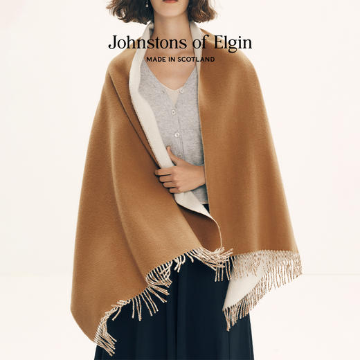 Johnstons of Elgin180×70cm 纯羊绒双面披肩 纯色 商品图0