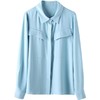 百姿 口袋长袖衬衫2023秋季新款韩版纯色翻领通勤百搭OL直筒衬衣 商品缩略图4