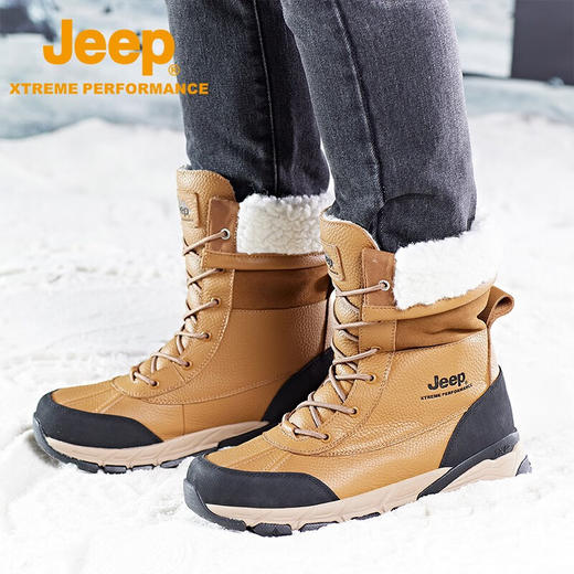 Jeep吉普2023款秋冬新品雪地靴男户外登山鞋女防滑耐磨高帮徒步鞋 P2310911605 男款 P2310811621女款 商品图7