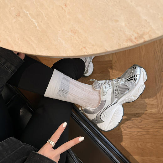 西村名物2023年秋季新款厚底拼色运动鞋圆头潮流百搭老爹鞋D23CM32551 商品图5