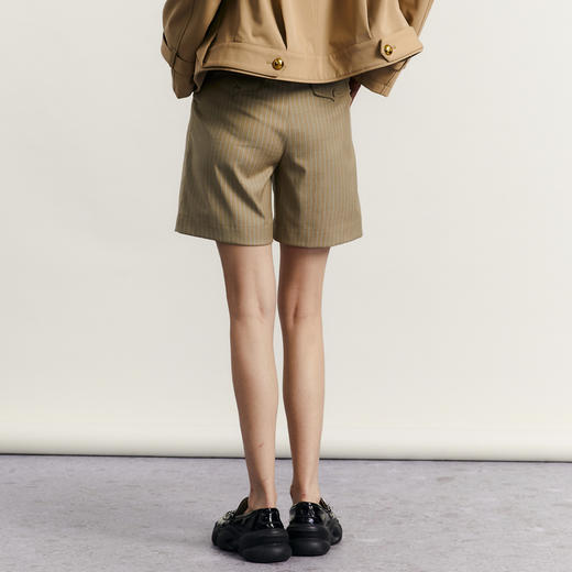 谜底短裤女2023秋季新款复古时尚百搭高腰绅士风直筒裤233MK1056 商品图2