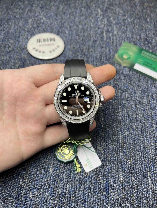 劳力士 ROLEX 游艇名仕系列 男士腕表 18K镀白金外圈嵌T冰糖钻 珠宝级镶嵌工艺 商品图8