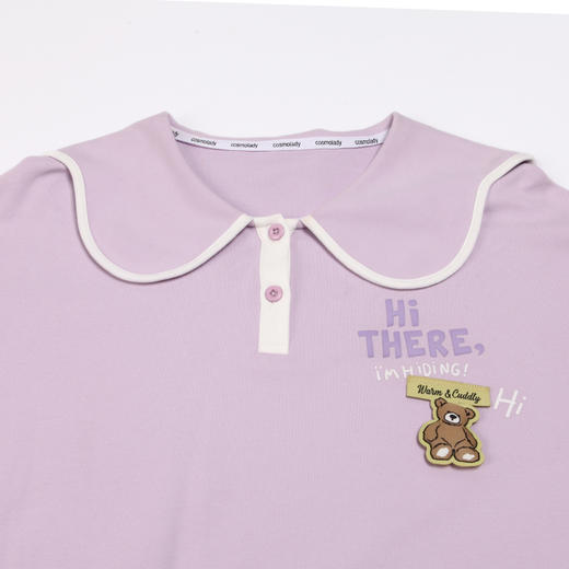 都市丽人40支CVC双面女士棉质薄款长袖长裤类家居服套装LH32L6 商品图4