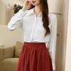 百姿 都市丽人刺绣翻领长袖衬衫女2023早秋新款纯色上衣231222 商品缩略图0