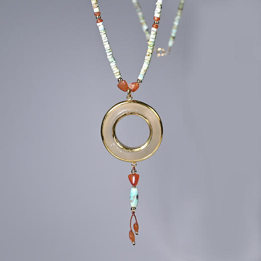 战国玛瑙环+西亚高古绿松石红玛瑙项链 商品图2