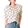 百姿 波点娃娃领短袖衬衫2023夏季新款韩版甜美百搭翻晒女式小衫 商品缩略图4