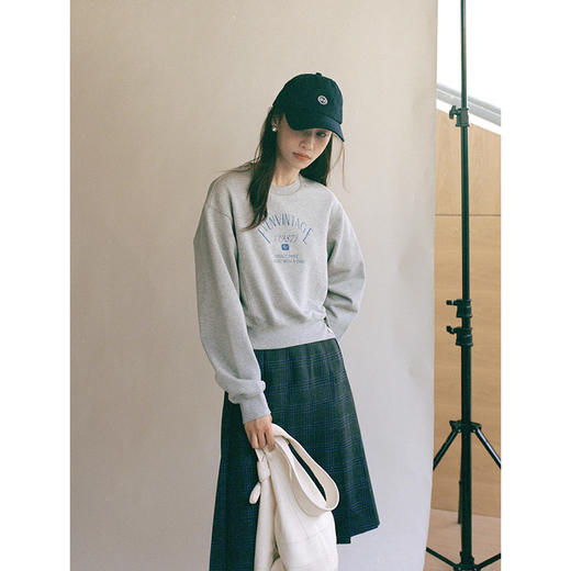 Even Vintage | 经典校园 原创印花设计感短款圆领套头卫衣女早秋 商品图3