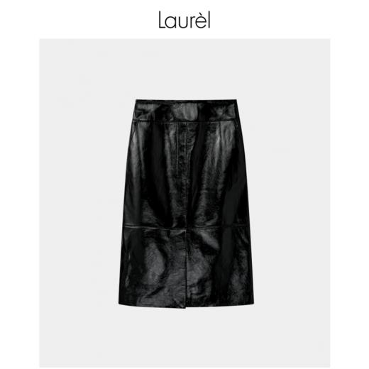 Laurel23劳芮秋冬 经典高腰直筒光感漆皮裙LWL343X01300 商品图3