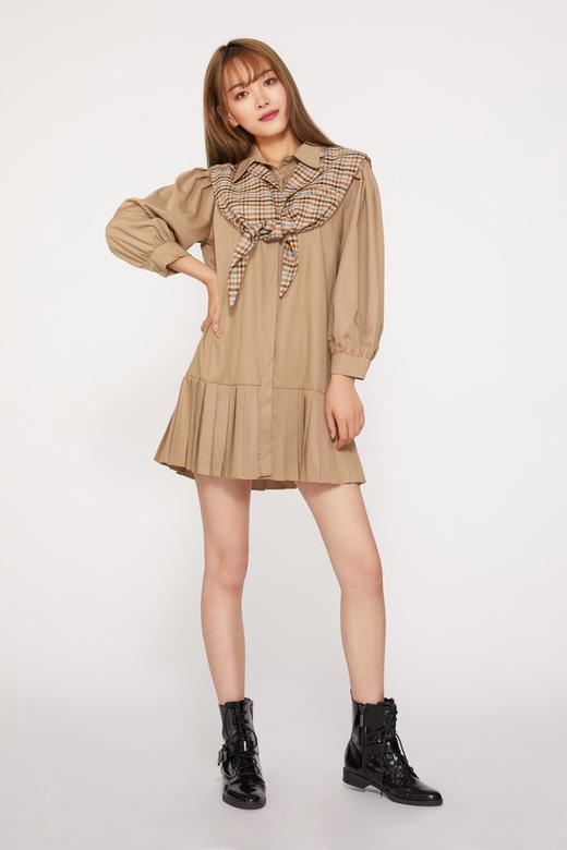 Stay2Weeks 格纹披肩百褶衬衫裙套装 9538 商品图0