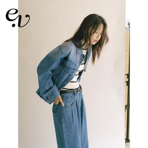 Even Vintage | 休闲时髦 原创设计感高ji翻领牛仔外套女早秋新款 商品图0
