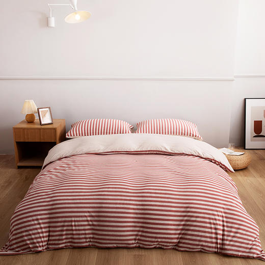 無印良品全棉针织棉四件套-粉色印记 商品图0