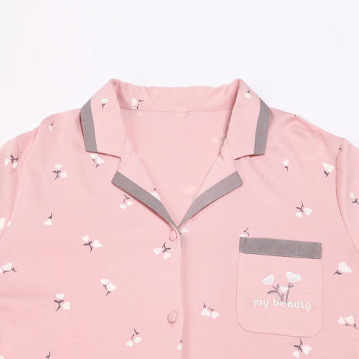 都市丽人40支CVC双面女士棉质薄款长袖长裤类家居服套装LH31G5 商品图4