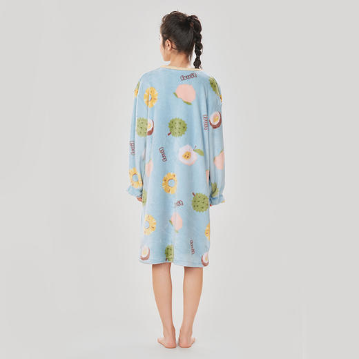 都市丽人眯雅佳女士双面法兰绒睡裙厚款长袖裙LH36F9 商品图2