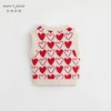 马克珍妮秋装新款 女童柔蓝绒爱心提花针织背心马甲231965 商品缩略图1