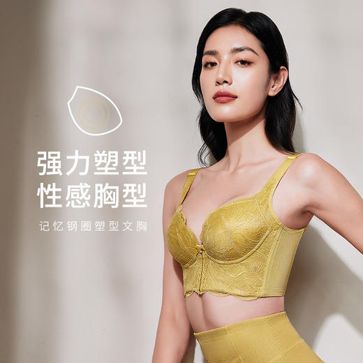 都市丽人美体纤塑AB杯适穿蕾丝调整型文胸加加厚款3/4杯塑身文胸无钢圈内衣五排扣新年本命年红品LJ31Q2 商品图0