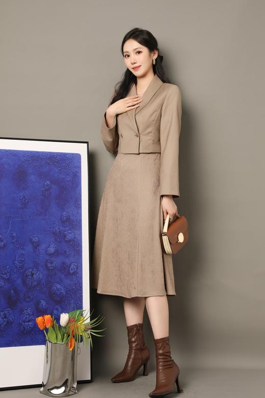 Le Malene 卡其色知性简约西装背心连衣裙套装 16890 商品图2