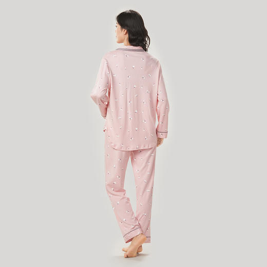 都市丽人40支CVC双面女士棉质薄款长袖长裤类家居服套装LH31G5 商品图3