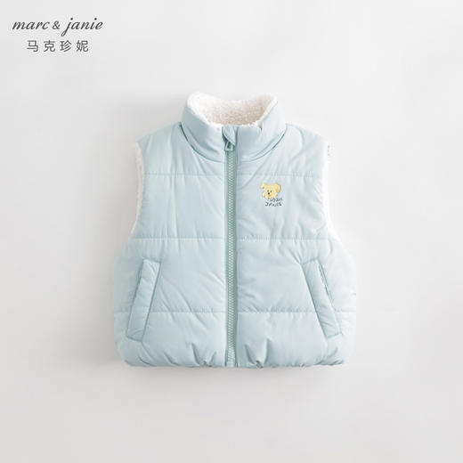【三防】马克珍妮冬装新款 男女童趣味印花立领加绒棉马甲231185 商品图2