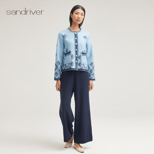 羊绒提花面料小香流苏外套SJF94W248K 商品图3