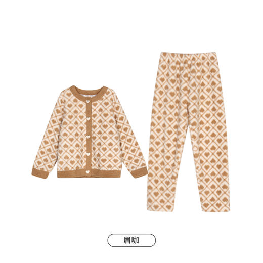 都市丽人舒适外出女士睡衣米粒绒厚款长袖长裤类家居服套装LH31H3 商品图5