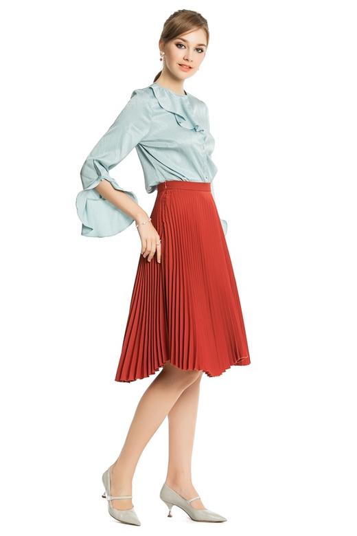 OCTAVIA 绿色荷叶边装饰上衣 3915 商品图4