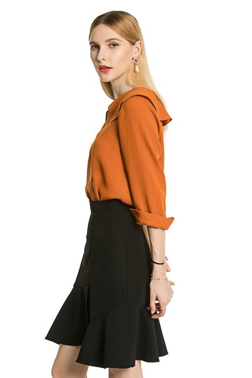 CENCH EDITION 简约棕色V领上衣 3693 商品图1