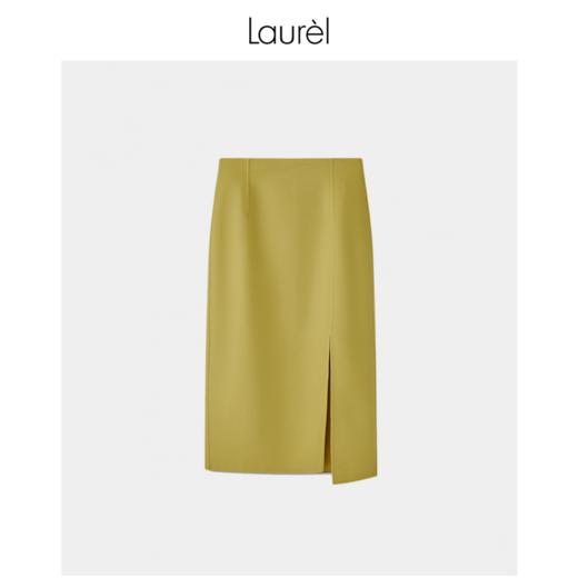 Laurel劳芮23秋冬 金盏黄开衩直身半裙 LWL343Q02900 商品图5